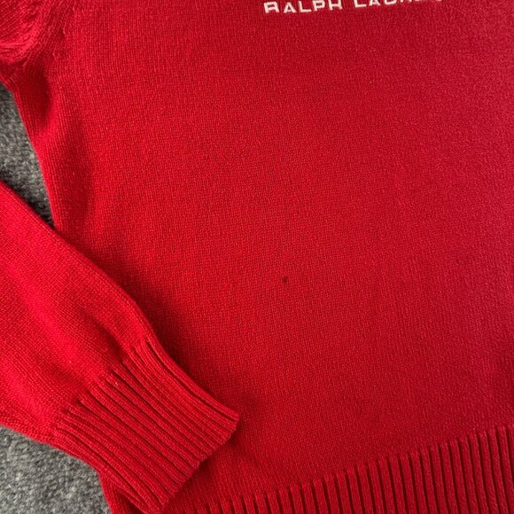 Ralph Lauren Polo Jeans Women Flag Sweater Red XL Turtleneck Knit Pullover USA - Picture 8 of 16